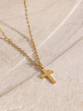 18K Gold-Plated Three-Layered Cross Necklace - Trendsi