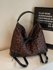 Bolso bandolera de doble uso con estampado de leopardo