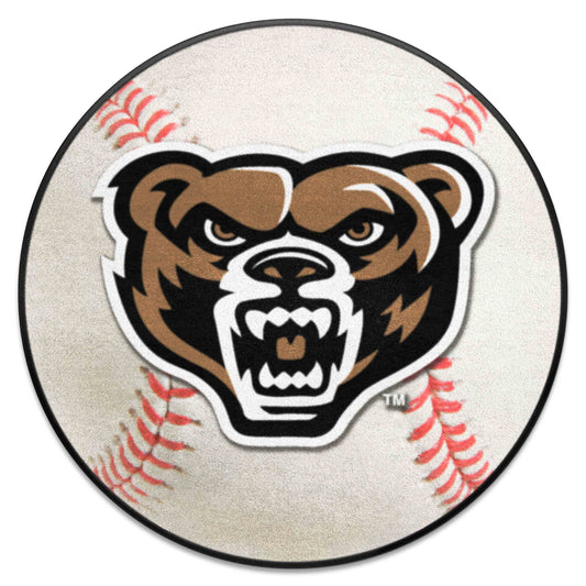 Oakland Golden Grizzlies Baseball Rug - 27in. Diameter