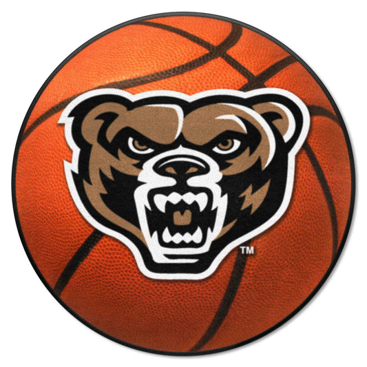 Oakland Golden Grizzlies Basketball Rug - 27in. Diameter