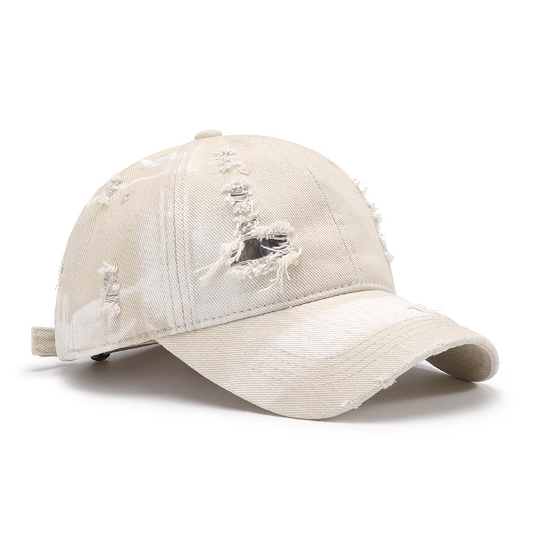 Distressed Adjustable Cotton Baseball Cap Trendsi