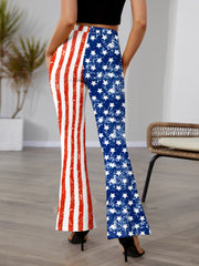 Star & Stripes High Waist Bootcut Pants Trendsi