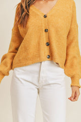 MABLE Long Sleeve Button Down Sweater Cardigan - Trendsi