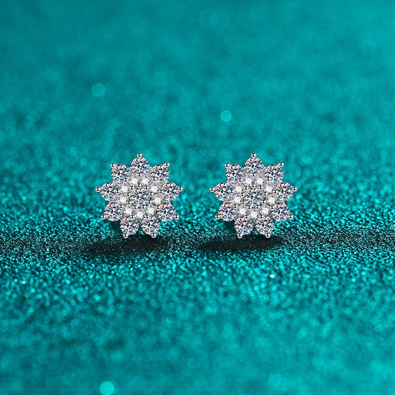 925 Sterling Silver Moissanite Zircon Stud Earrings - Trendsi