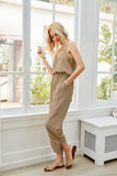 V-Neck Spaghetti Strap Sleeveless Jumpsuit - Flyclothing LLC