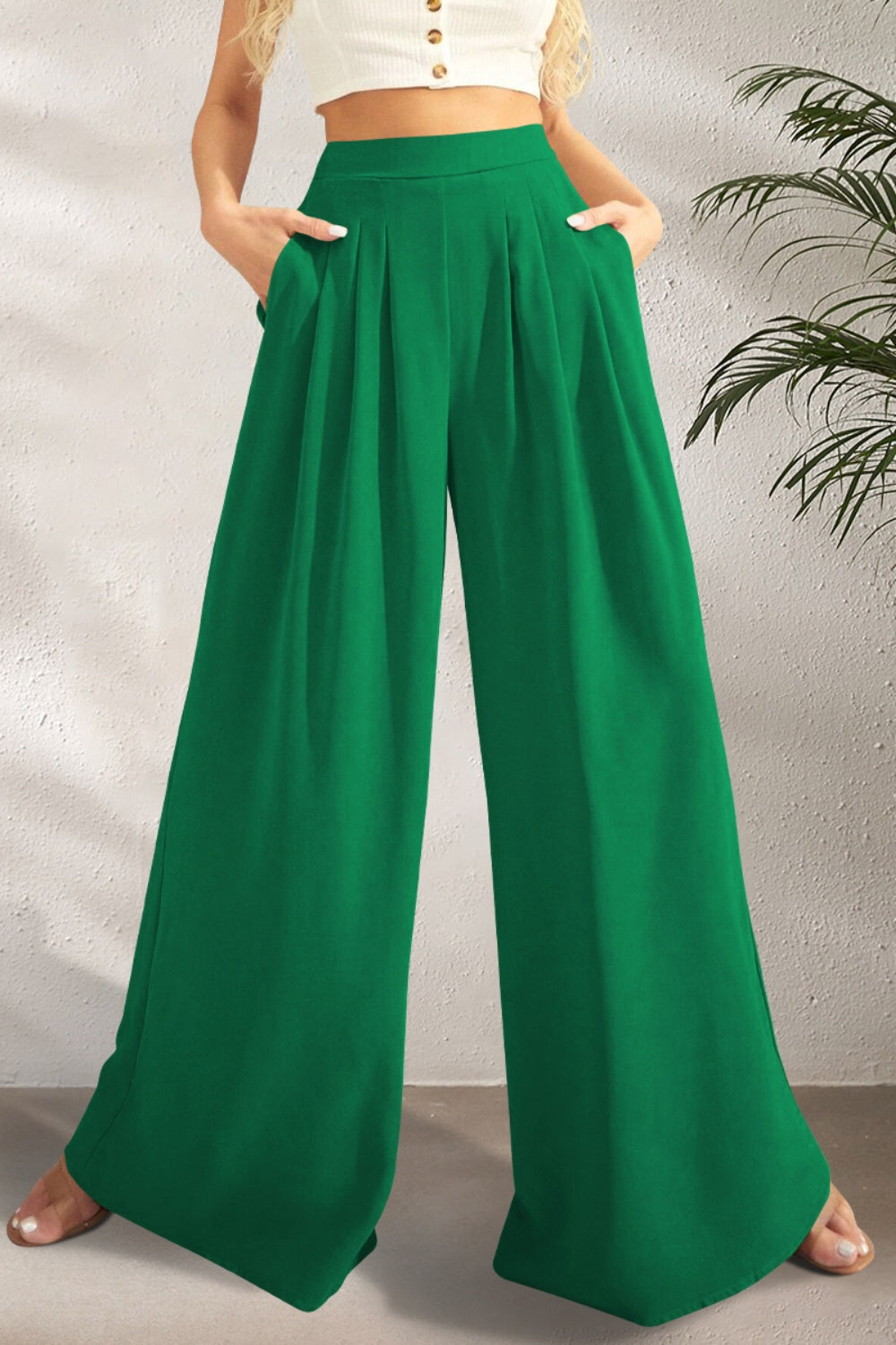 High Waist Wide Leg Pants Trendsi