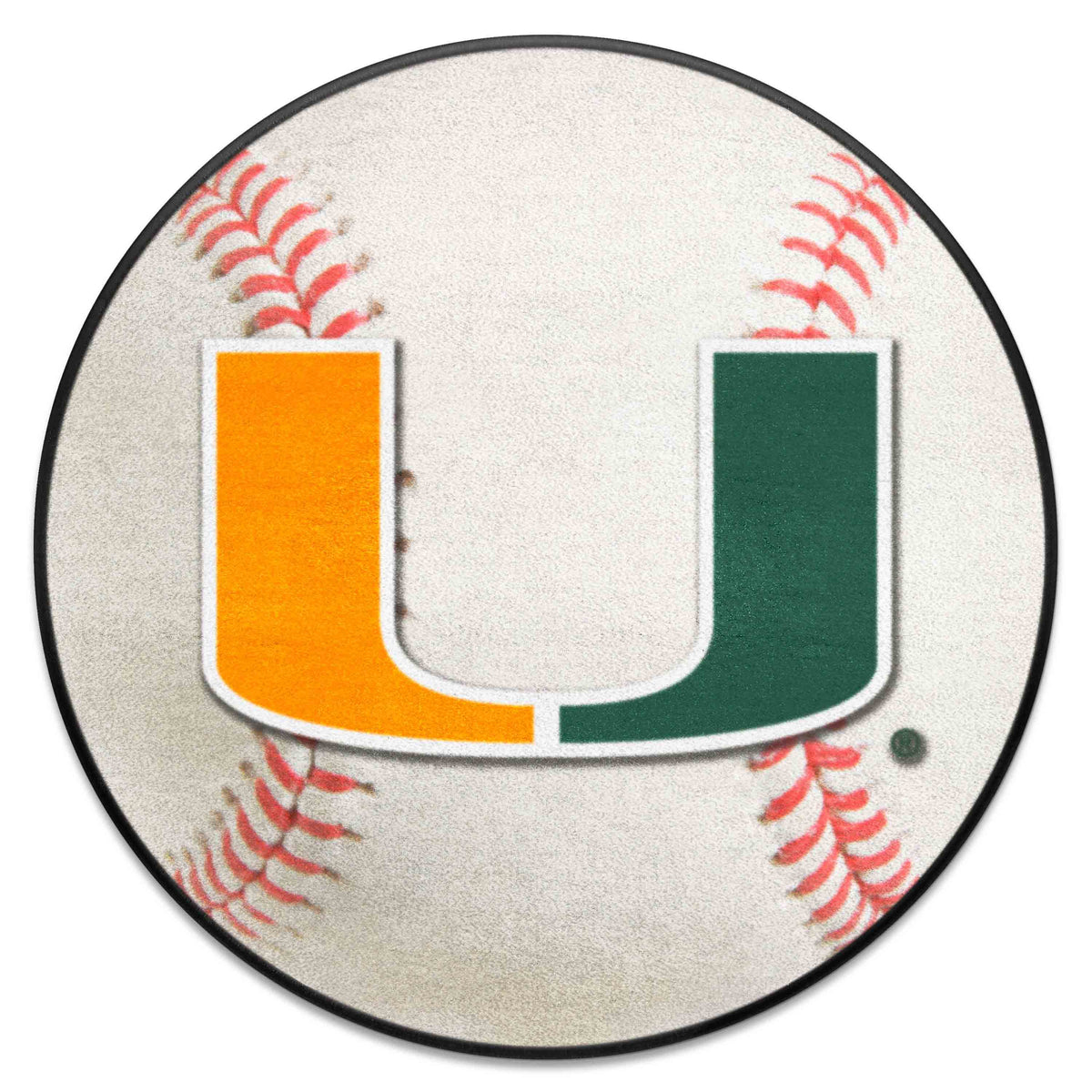 Miami Hurricanes Baseball Rug - 27in. Diameter