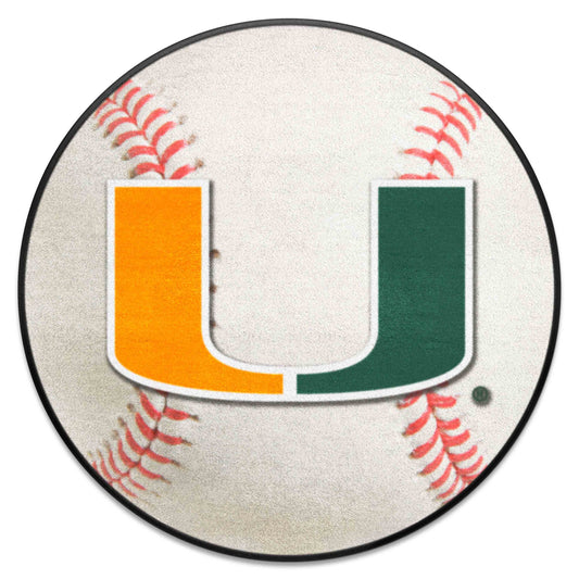 Miami Hurricanes Baseball Rug - 27in. Diameter - Miami