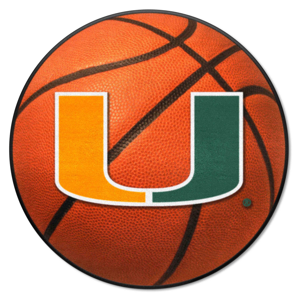 Miami Hurricanes Basketball Rug - 27in. Diameter