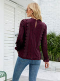 Lace V-Neck Flounce Sleeve Blouse - Flyclothing LLC