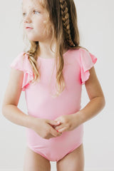 Bubblegum Pink S/S Flutter Sleeve Leotard - Mila & Rose ®