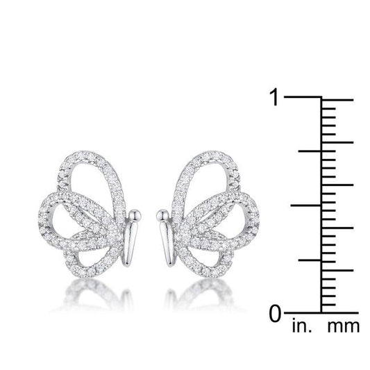 .45 Ct CZ Butterfly Stud Earrings - JGI