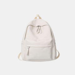 PU Leather Zip Backpack Bag - Trendsi