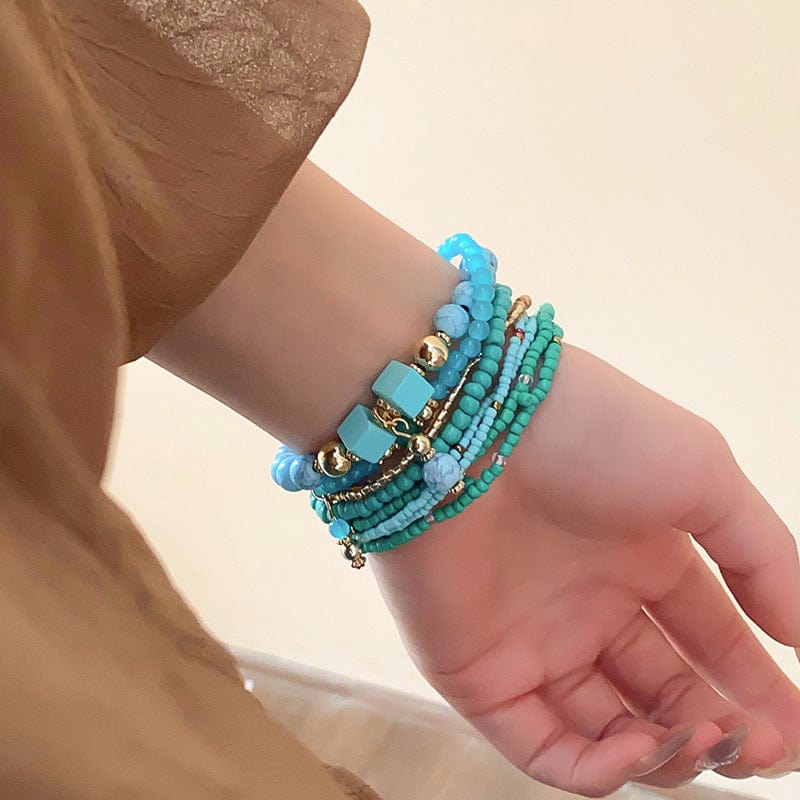 Resin Rice Bead Bracelet - Trendsi