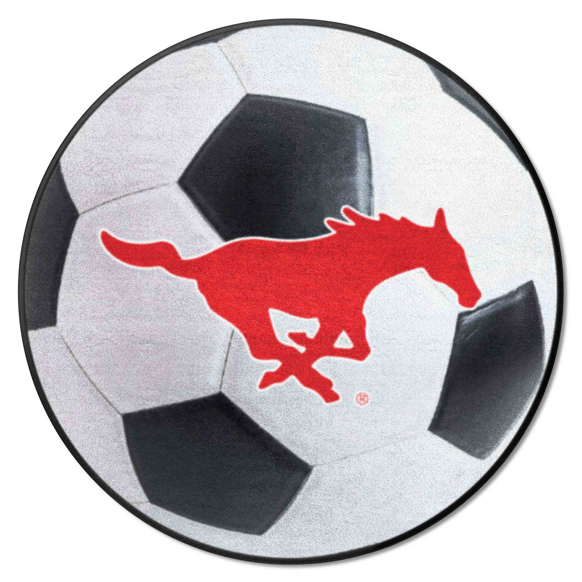 SMU Mustangs Soccer Ball Rug - 27in. Diameter