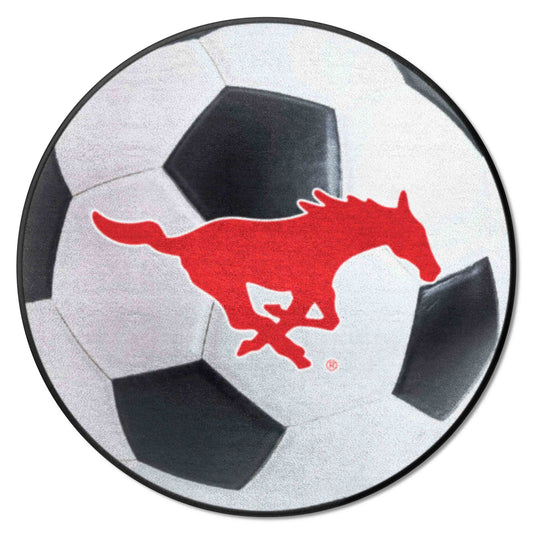 SMU Mustangs Soccer Ball Rug - 27in. Diameter