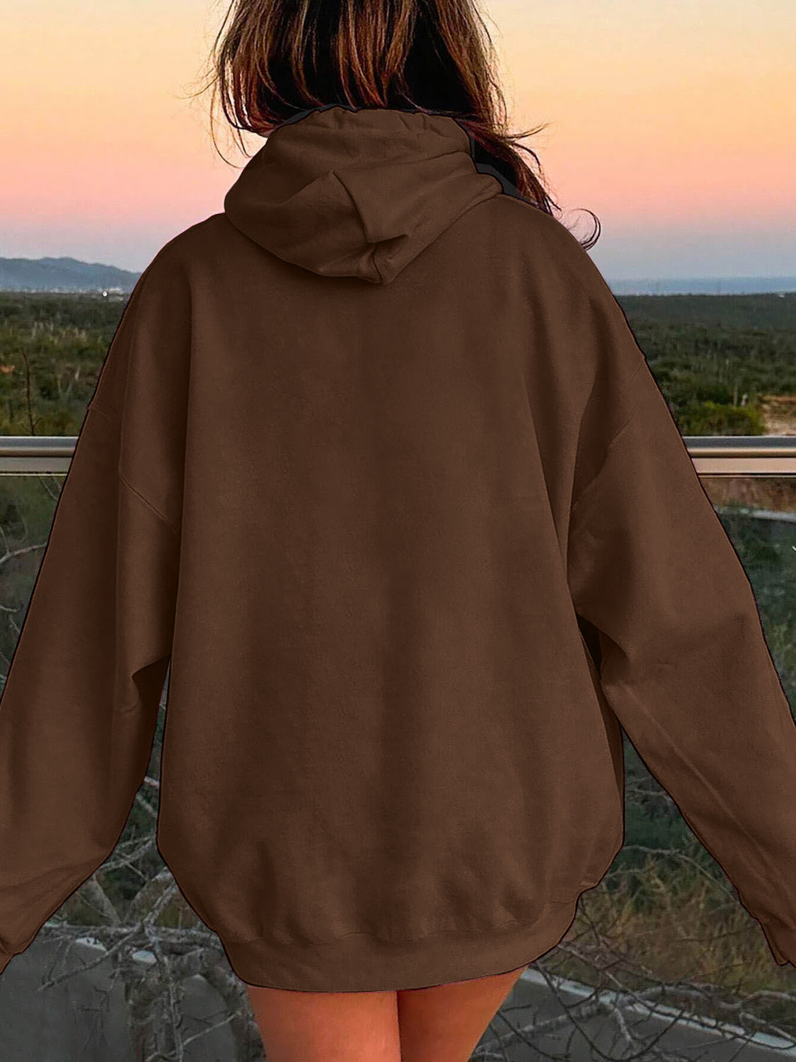 Drawstring Dropped Shoulder Hoodie - Flyclothing LLC