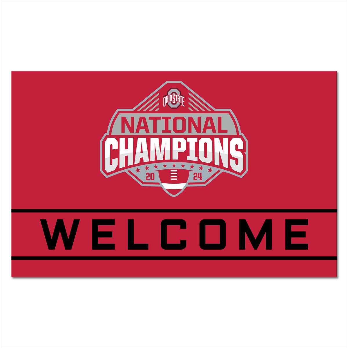 Official Ohio State 2024 National Champions Logo 18"x30" Crumb Rubber Door Mat