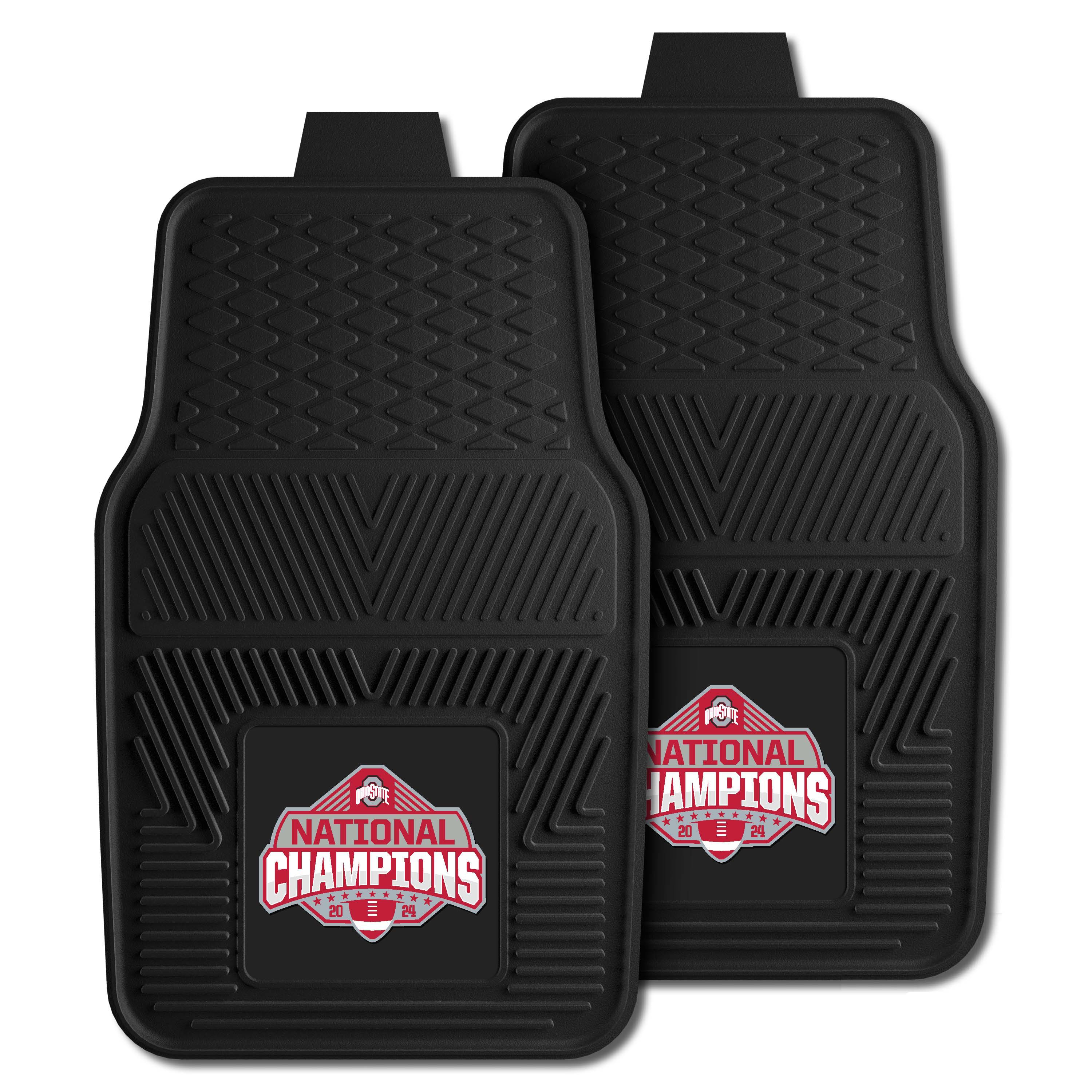 Official Ohio State 2024 National Champions Logo 17"x27" 2-pc Vinyl Car Mat Set