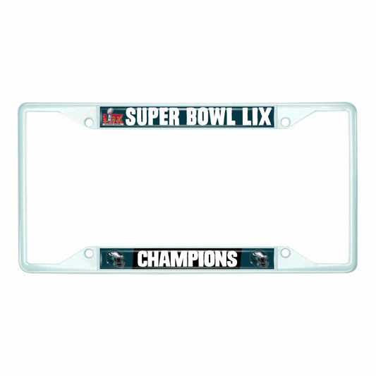 Philadelphia Eagles Super Bowl LIX Champions License Plate Frame White