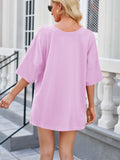 V-Neck Half Sleeve Top and Shorts Set Trendsi