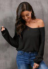 V-Neck Drop Shoulder Sweater