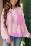 Drawstring Dropped Shoulder Long Sleeve Hoodie - Trendsi