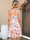 Floral Tiered Spaghetti Strap Dress - Flyclothing LLC