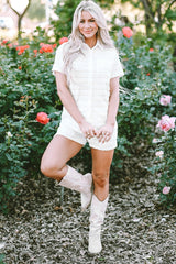 Pocketed Button Up Top and Shorts Set