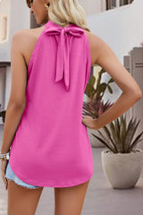 Tied Cutout Grecian Neck Tank - Flyclothing LLC