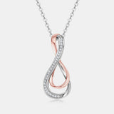 925 Sterling Silver Inlaid Moissanite Infinity Pendant Necklace Trendsi