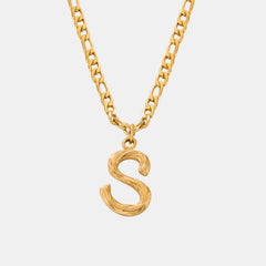 Titanium Steel Letter Pendant Necklace Trendsi