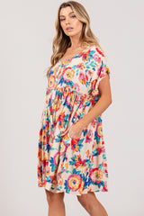 SAGE + FIG Full Size Floral Button-Down Short Sleeve Dress Trendsi