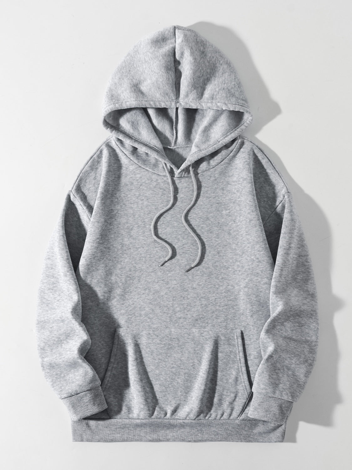 Drawstring Dropped Shoulder Hoodie - Flyclothing LLC