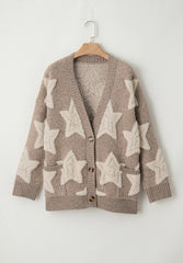 Sherpa Star V-Neck Cardigan with Pockets