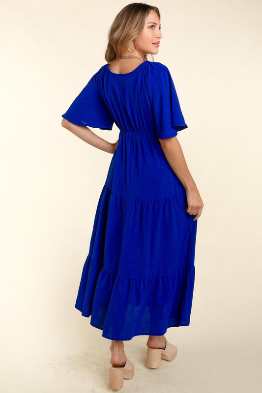 Haptics Tiered Babydoll Maxi Dress with Side Pocket Trendsi