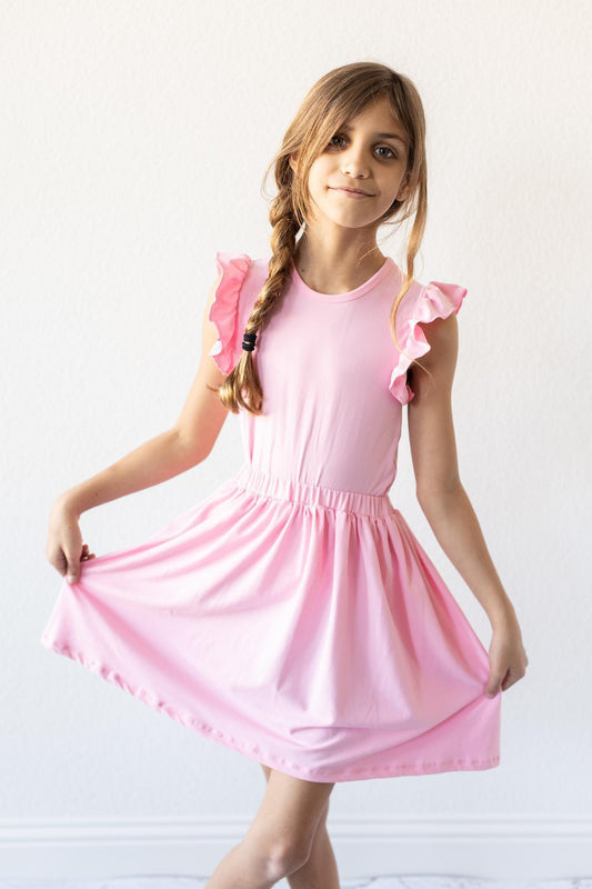 Bubblegum Pink S/S Ruffle Tee - Mila & Rose ®