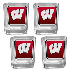 Vasos de chupito del equipo Wisconsin Badgers, paquete de 4