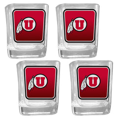 Vasos de chupito del equipo Utah Utes, paquete de 4