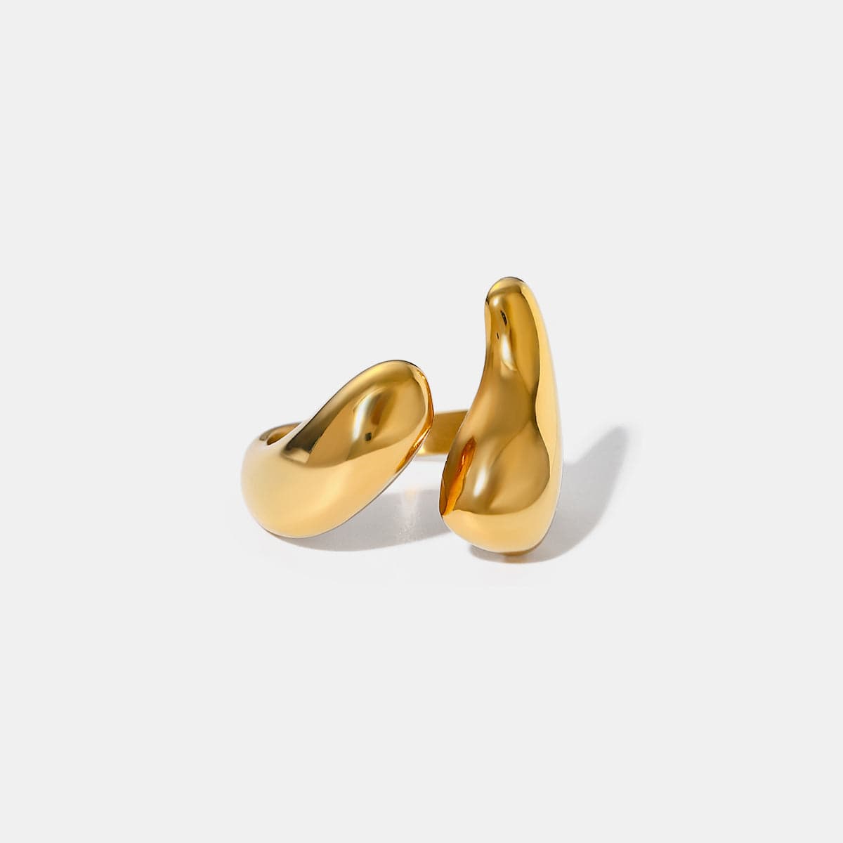 18K Gold-Plated Stainless Steel Open Ring - Trendsi