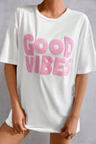 GOOD VIBES Round Neck Half Sleeve T-Shirt - Flyclothing LLC