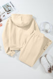 Half Snap Long Sleeve Hooded Top and Pants Set