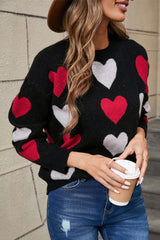 Angel Wings Heart Round Neck Long Sleeve Sweater