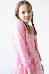 Bubblegum Pink Sequin Jacket - Mila & Rose ®