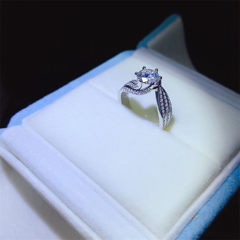 1 Carat Moissanite 925 Sterling Silver Ring Trendsi