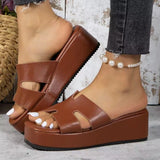 Open Toe Wedge Sandals Trendsi