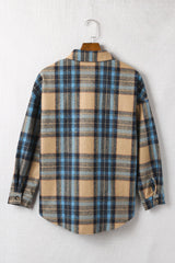 Plaid Collared Neck Long Sleeve Shirt