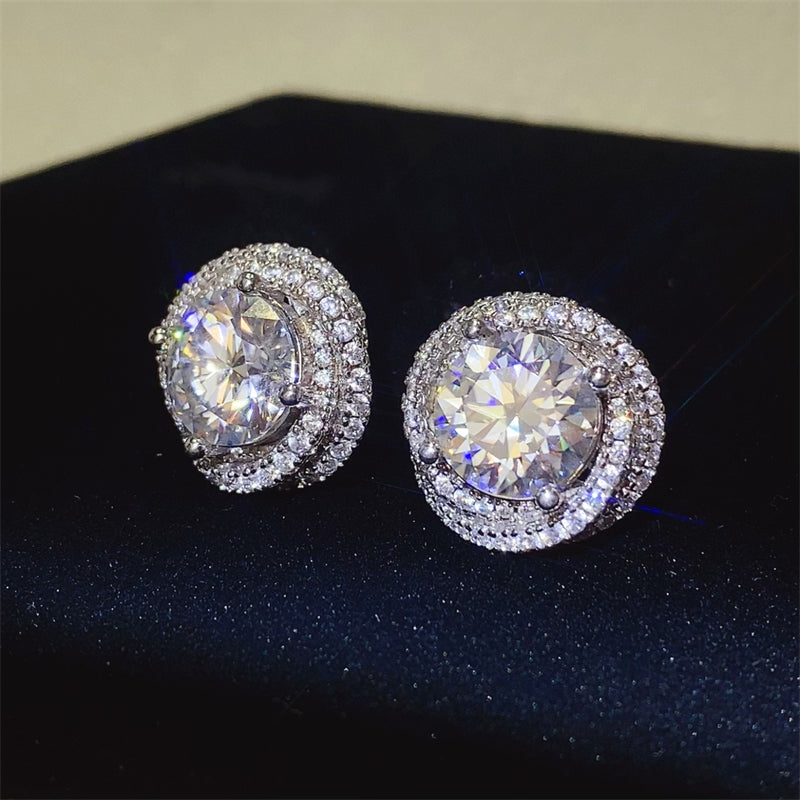 6 Carat Moissanite 925 Sterling Silver Earrings Trendsi