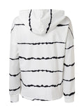 Drawstring Striped Long Sleeve Hoodie - Trendsi