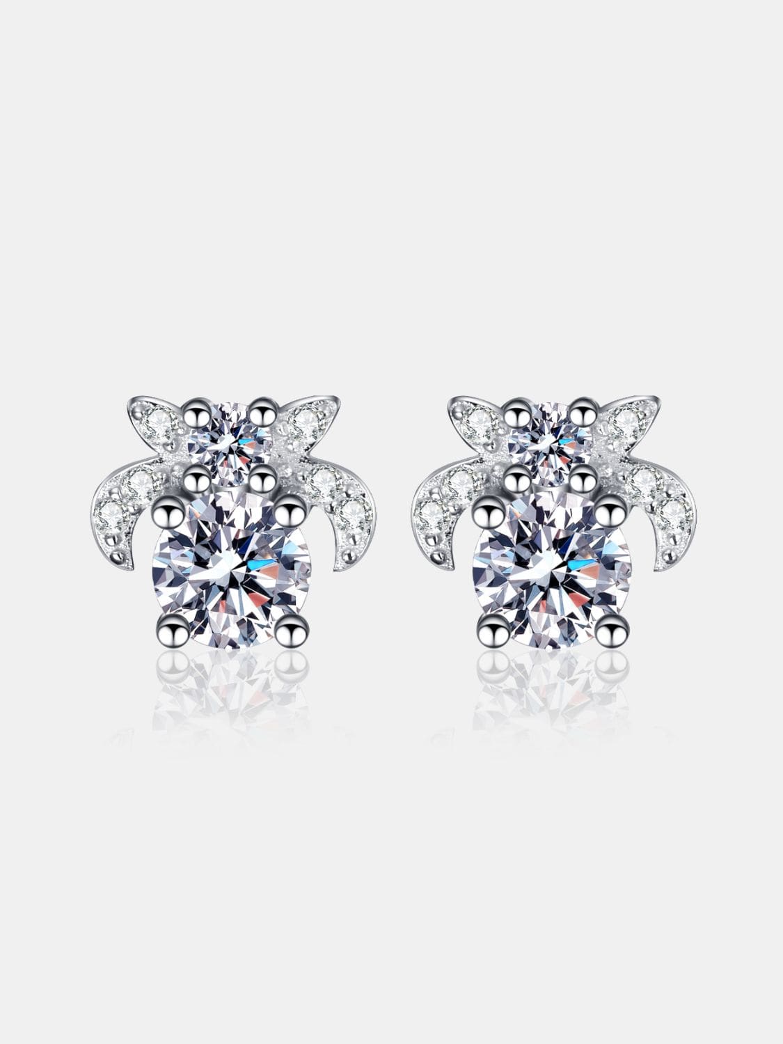 1 Carat Moissanite 925 Sterling Silver Stud Earrings - Trendsi